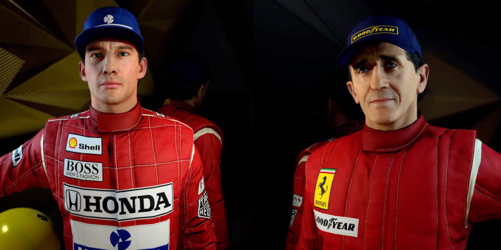 Rivalidade nostálgica: Senna e Prost agora poderão ser escolhidos para o modo carreira. Foto: Reprodução