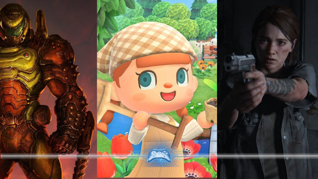 Imagem/Montagem: Doom Eternal/Animal Crossing/Last of Us