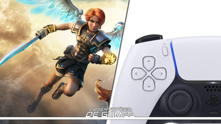 immortals fenyx rising e PS5. Imagem/Montagem: Ubisoft e Playstation