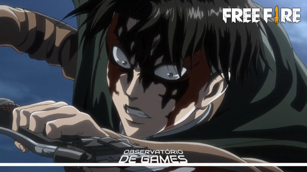 free fire x Attack on Titan. Imagem: Montagem