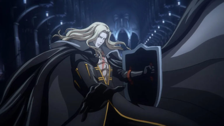 Alucard durante cena da quarta temporada de 'Castlevania'