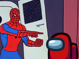 meme spider man among us