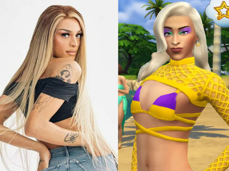 Pablo Vittar e sua skin em The Sims