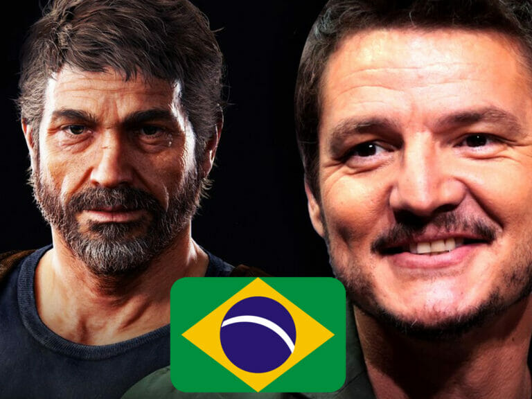 O personagem Joel, do game The Last of Us, e o ator chileno Pedro Pascal.