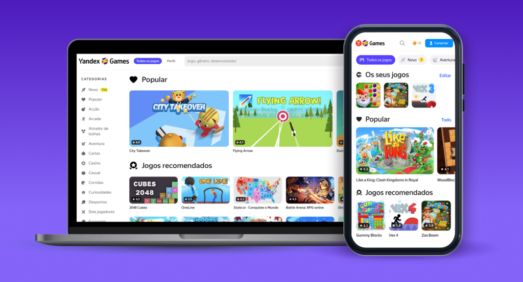 Yandex games novidade no Brasil
