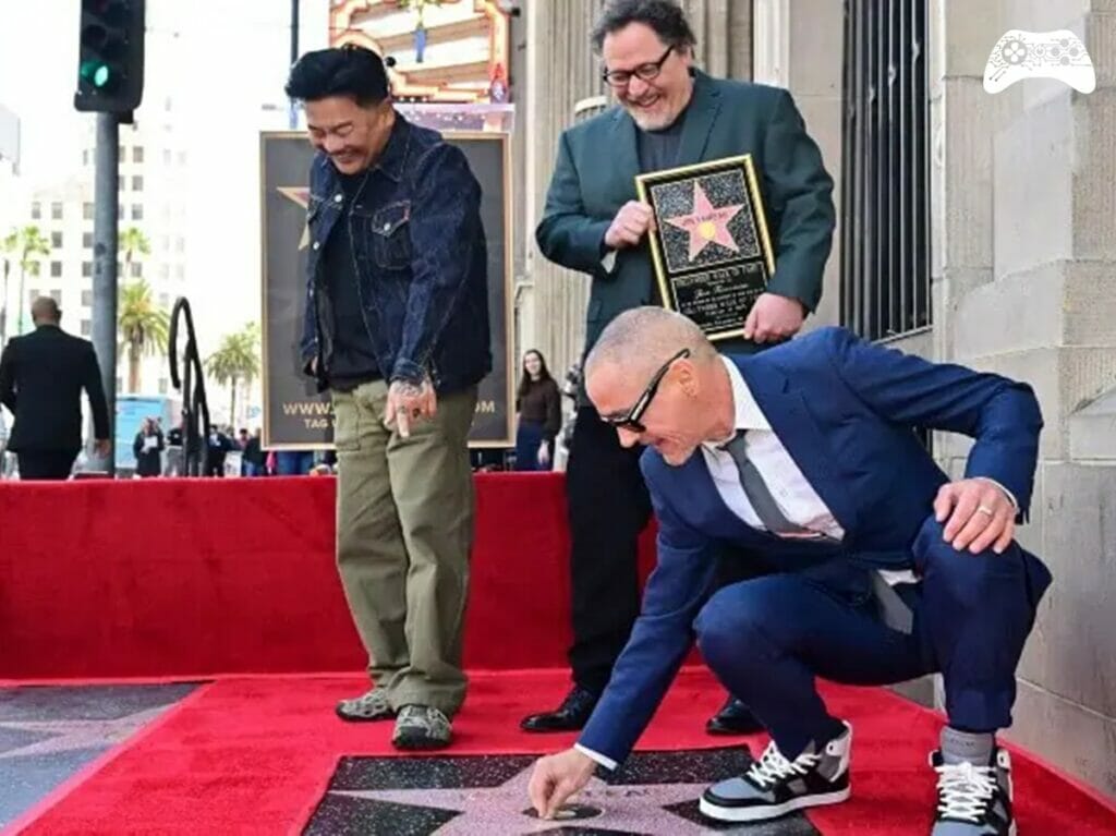 Robert Downey Jr chiclete calçada da fama