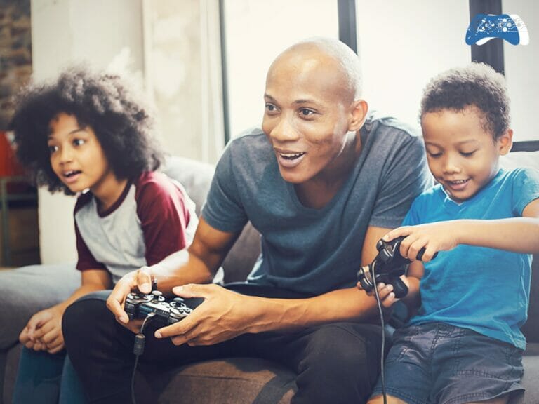 Pai jogando videogame